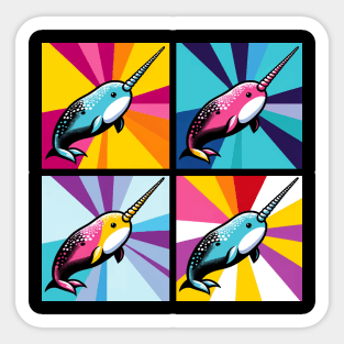 Pop Narwhal Art - Trendy Marine Life Sticker